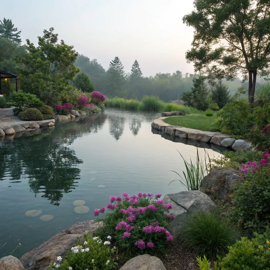 Serene Artificial Pond